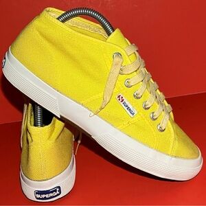 Superga 2750 Mid-Top Classic Electric Yellow Canvas Women’s US 9 *Excellent*